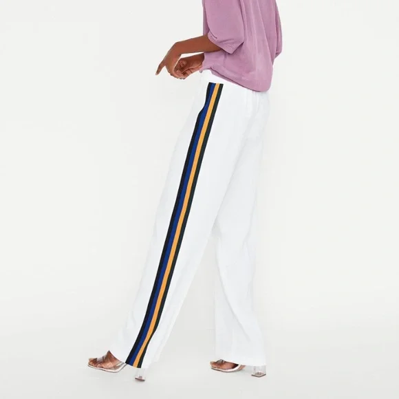 Zara side stripes wide leg trouser pant - Picture 13 of 13